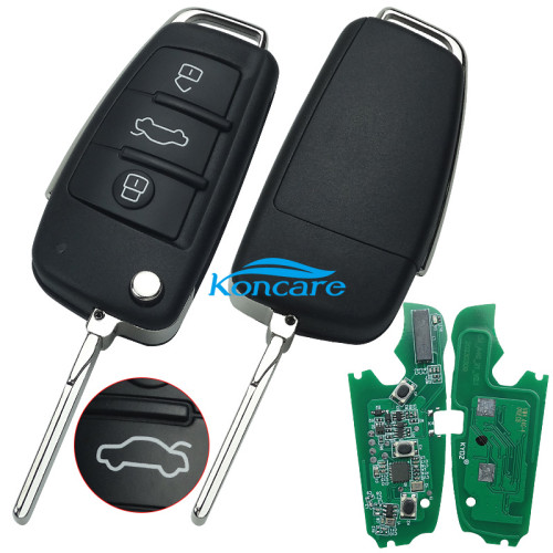 KYDZ Audi Q3 remote key 3 button with ID48 chip 434mhz 8X0 837220 2012-2018 Audi A1 2012-2016 Audi Q3