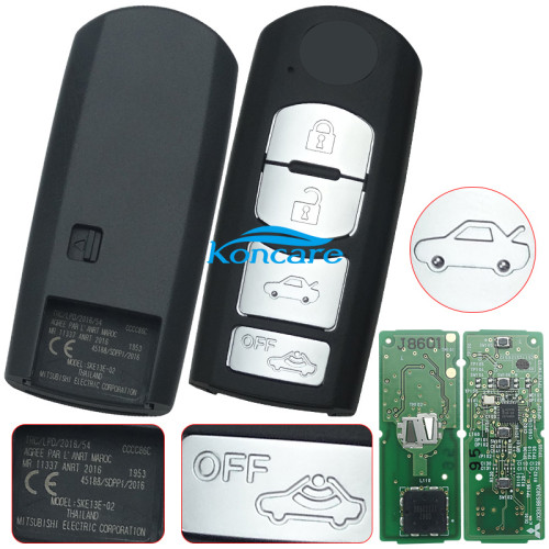Original 2018+ Mazda 4 button keyless Smart remote key with 434mhz with HITAG pro ID49 chip for Axela Atenza CX4 CX5 Model: SKE13E-02