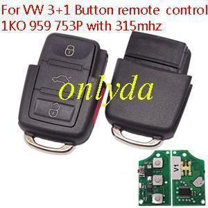 For VW 3+1 Button remote control 1K0 959 753P with 315mhz