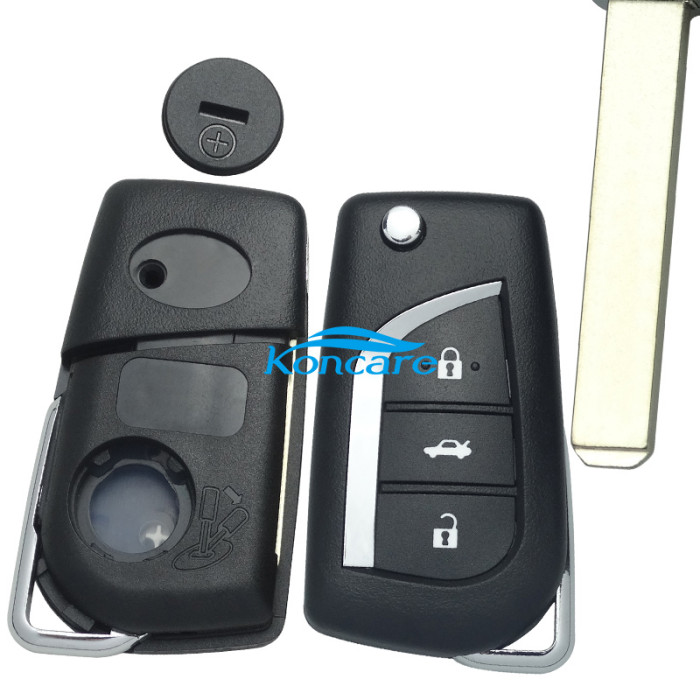 For Toyota 3 button remote key shell with VA2 307 blade