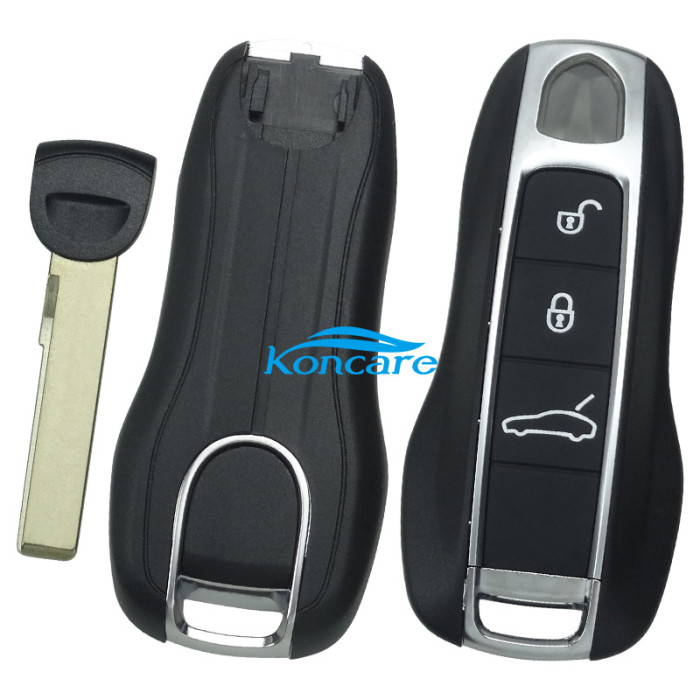 For Porsche 3 button remote key blank with emmergency key blade with car button