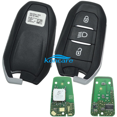 For Peugeot 3 button remote key with 434mhz/315mhz with HITAG AES（4Achip) ,pls choose mhz