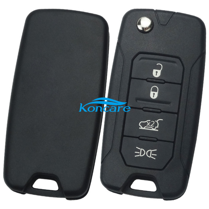 For Chrysler 4 button flip remote key 434mhz with MQB 48 chip Jeep Wrangler 2017