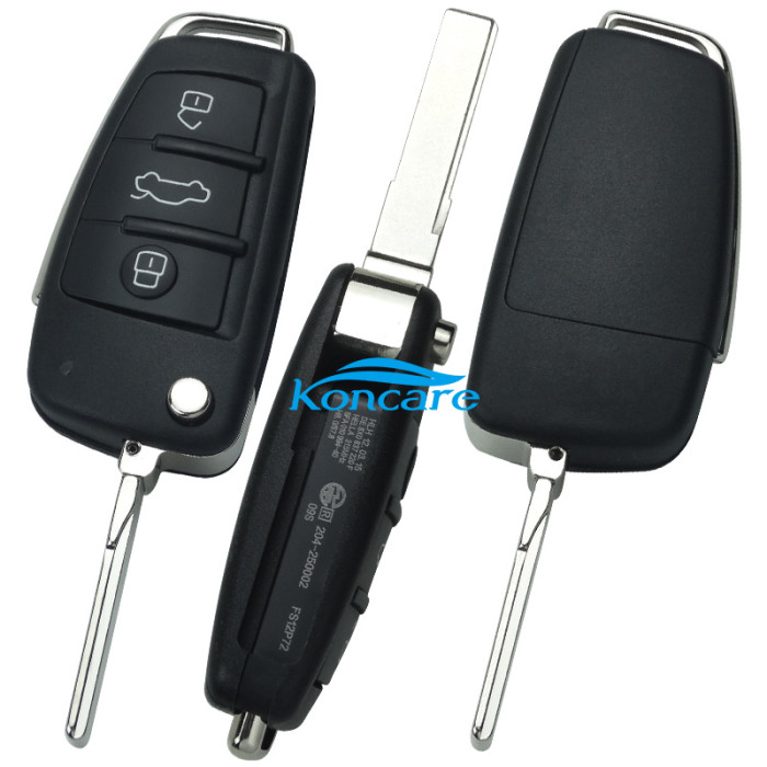 For OEM Audi A4 3 button remote key with 433mmhz 8EO837220L 8EO837220T 8EO837220F 8E0837220G 8EO837220H 8EO837220R 8EO837220EOEM PCB withaftermarket case