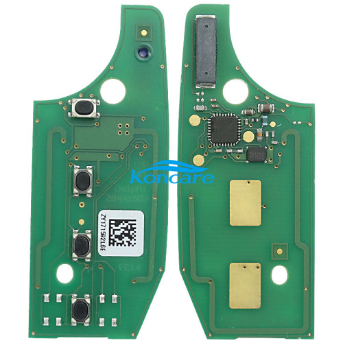 For 4 button flip remote key 434mhz with MQB 48 AES chip with OEM PCB and after market keys shell
