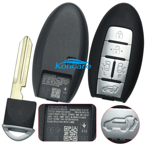 For Nissan 5 button remote key blank(no lo)