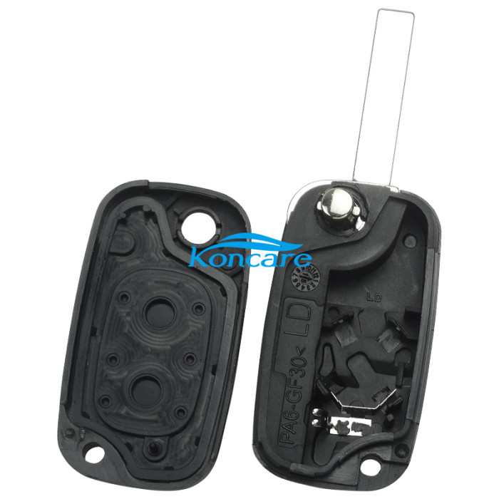 for Renault 2 button flip remote key shell with HU83 blade