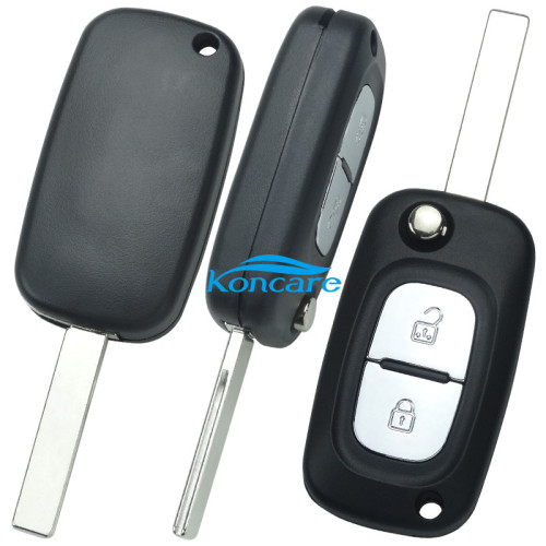 for Renault 2 button flip remote key shell with HU83 blade