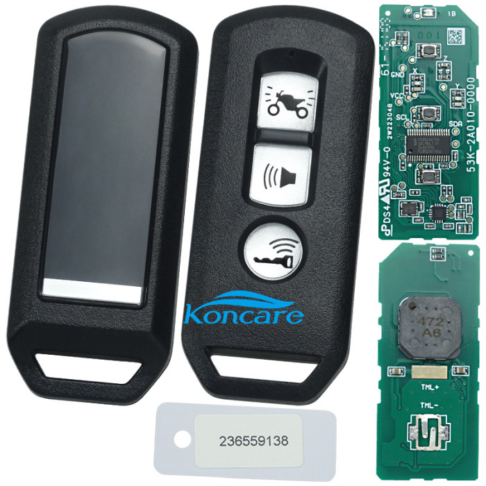 For Honda motor 3 button smart remote K35 / K01 V3 433MHZ with 47chip OEM PCB with aftermarket case