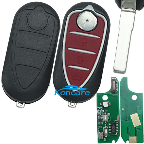 For (M.Marelli BSI System) Alfa ROMEO:Giulietta 3 button remote key PCF7946AT-434mhz key profile:SIP22 the PCB is OEM