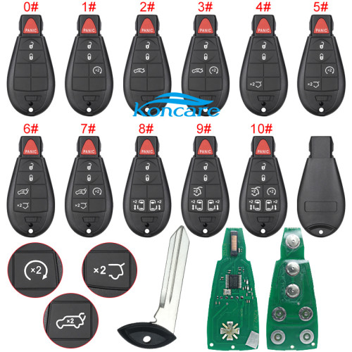 For Chrysler remote key with PCF7961chip 433.92MHZ compatible with iyzc01c and M3N5WY72XX , totally 11 model key shell, you please choose which shell you need?