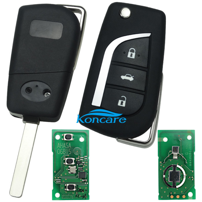For Toyota remote 2/3 button 8A chip ,with 434mhz ,original PCB+Aftermarket shell , pls choose button