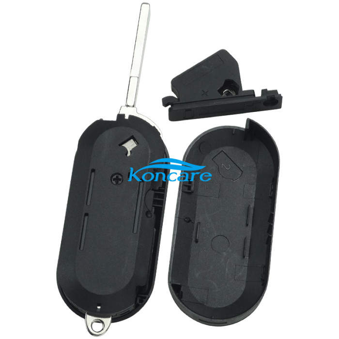 For Fiat 3 button remote key blank black color