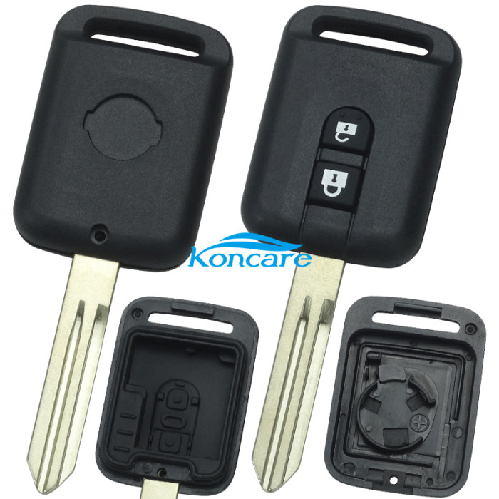 For 2 button remote key blank the plastic part is rectangle