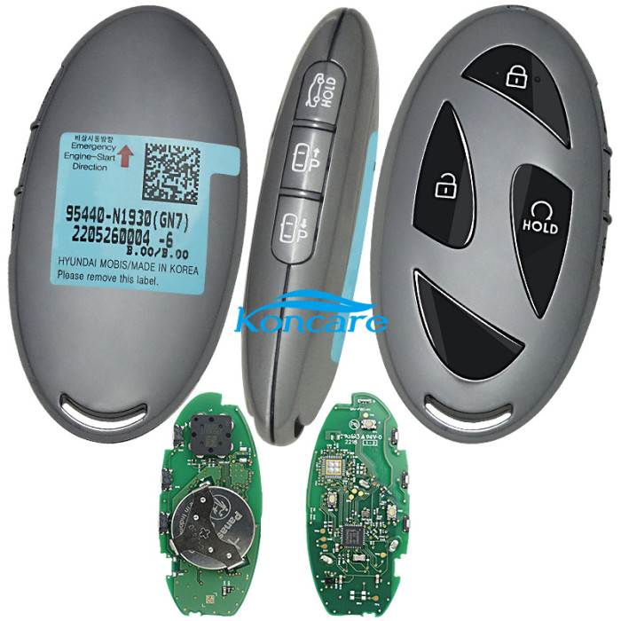 Genuine / OEM Hyundai Grandeur 2023 Genuine Smart Remote Key 3+3 Buttons 433MHz FOB-Smart Key HITAG 128-bits AES ID4A NCF29A1MFCC ID TQ8-FOB-4F61U43 95440-N1930(GN7) 2205260004-6