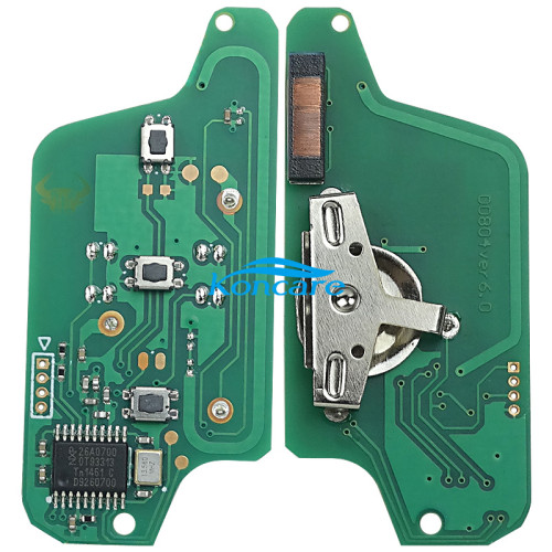 For Peugeot 3B Flip Remote Key PCF7941 46 chip ASK model battery on the PCB 307/407 blade, Trunk/Light button