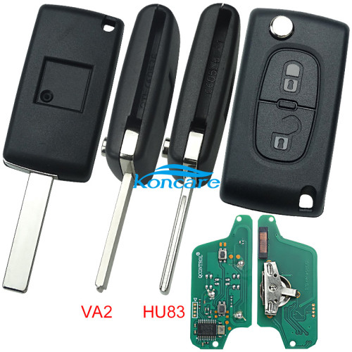 For Peugeot 2B Flip Remote Key 433mhz (battery on PCB) with ASK model PCF7941 46 chip 307/407 blade