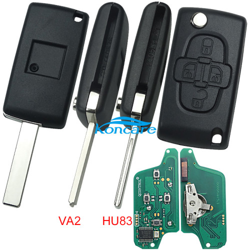 For peugeot 4B Flip Remote Key 433mhz (battery on PCB) FSK model with 46 chip
