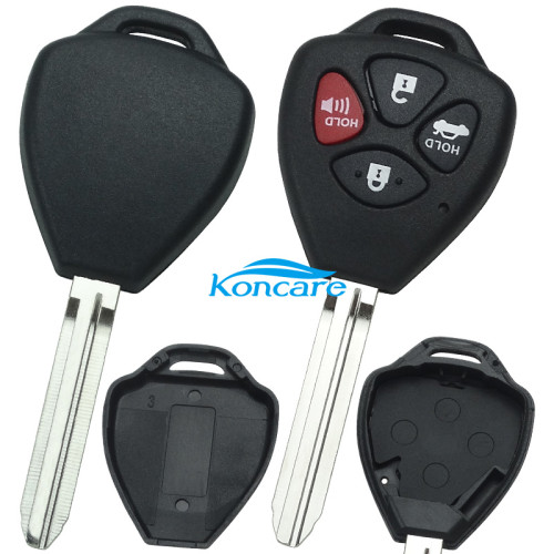 upgrade 3+1 button remote key blank with TOY43 blade