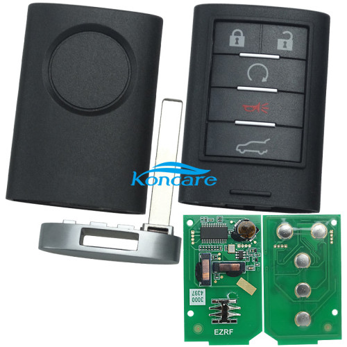 For Cadillac 5 button smart keyless remote key GM hitag2 chip 315mhz