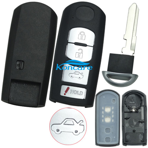 For Mazda 3+1 button remote key blank with emmergency blade