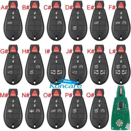 For Chrysler remote key with PCF7961chip 433.92MHZ compatible with iyzc01c and M3N5WY72XX , totally 11 model key shell, you please choose which shell you need?