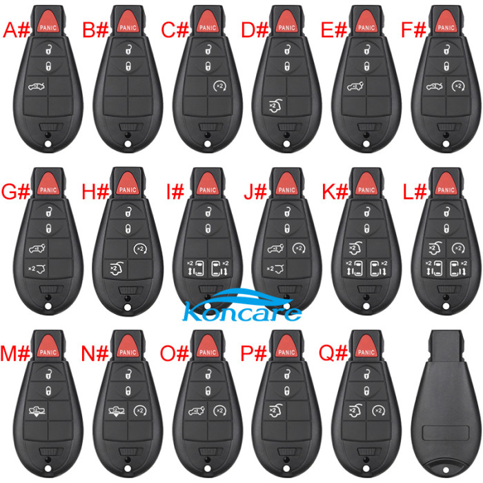 For Chrysler 2+1 button remote key blank with blade