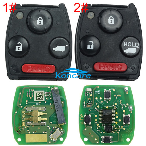 For Honda Accord Original 3+1 Button remote key with 433mhz (90% new) with SIEMENS VDO 46chip 7941A 72147-SZA-P4 A2C53434570