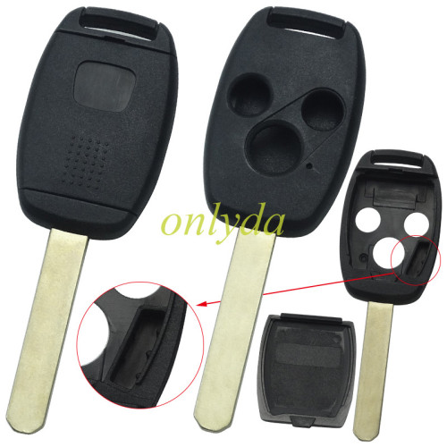 For Stronger Honda upgrade 3 buttons remote key shell have logo （With chip slot place)