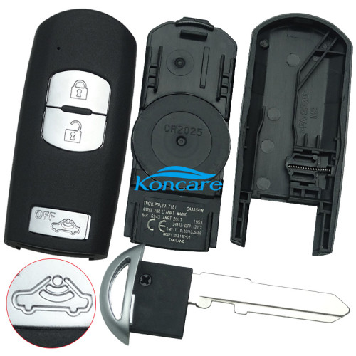 3 button remote key blank with blade ( 3parts)
