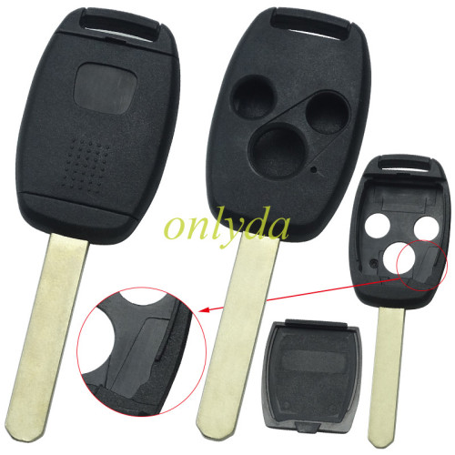 For Stronger Honda upgrade 3 buttons remote key shell have logo （Without chip slot place)