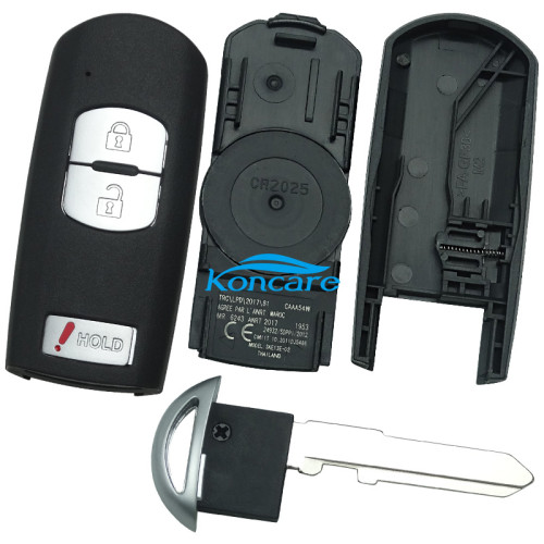 2+1 button remote key blank with blade ( 3parts)