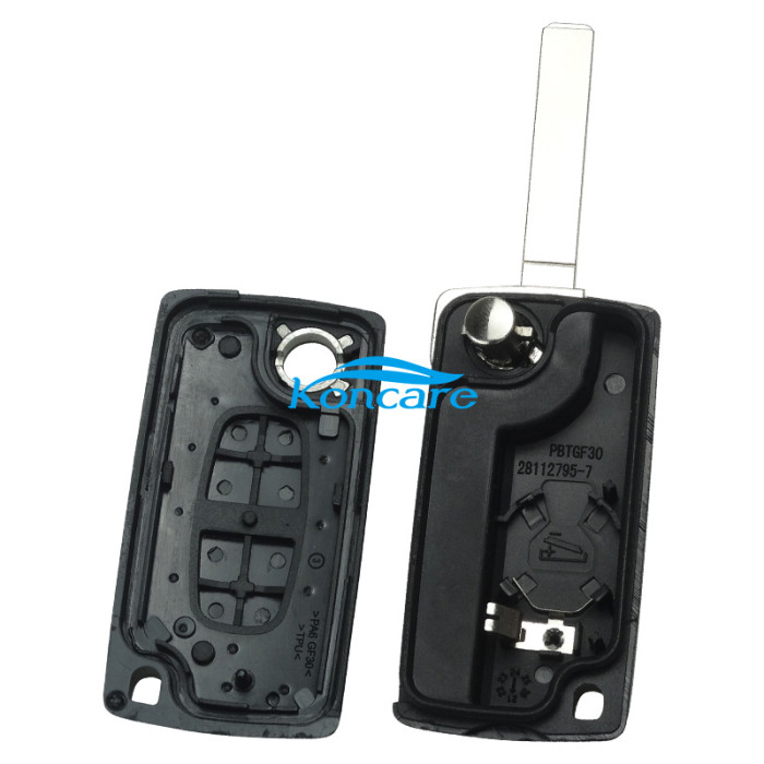 For Citroen 307 2 buttons flip key shell with battery clamp