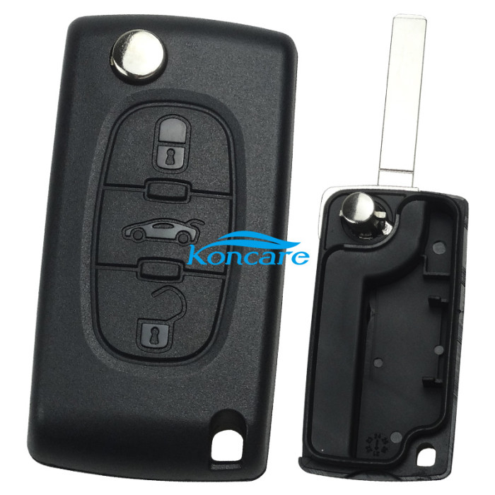 For Citroen 3B flip key shell with 307 blade trunk button without battery clamp- VA2-SH3-Trunk- no battery place