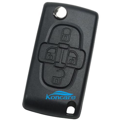 For Peugeot 4 button remote key blank with battery the model is HU83-SH4