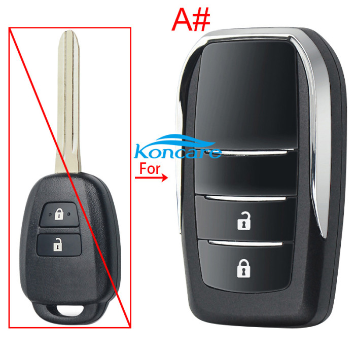 For Toyota 2/3/2+1/3+1 button Modified remote key blank , pls choose