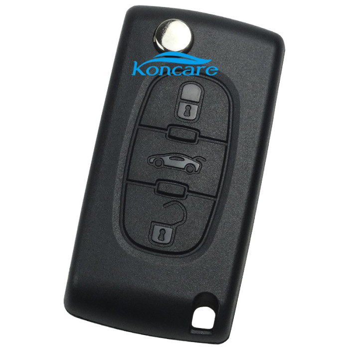 For Citroen 406 3 button remote key blank with trunk button with battery clamp