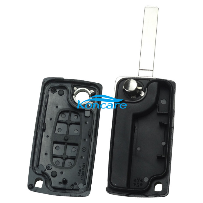 For Citroen 307 2 buttons flip key shell without battery clamp