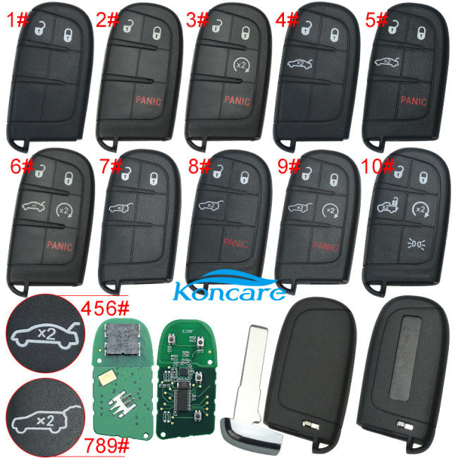Jeep 5 button smart key with 433mhz with 4a chip Jeeo Compass FCC:M3N-40821302