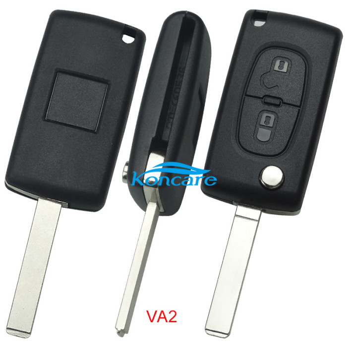 KYDZ Brand Peugeot CE0536 2 Button Flip Remote Key ASK model with VA2 and HU83 blade , please choose the key shell ， with 46 chip