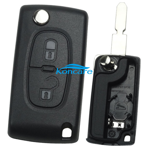 For Citroen 406 2 buttons flip key shell NE78-SH2- with battery place
