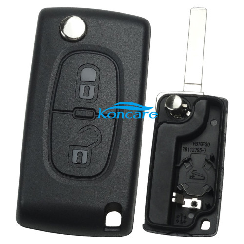 For Citroen 307 2 buttons flip key shell with battery clamp