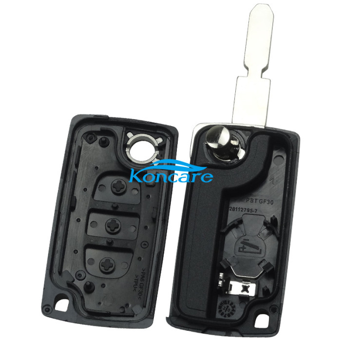 406, 3 button remote key blank with trunk button --high quality the blade is NE78 model - NE78-SH3-Trunk- with battery place