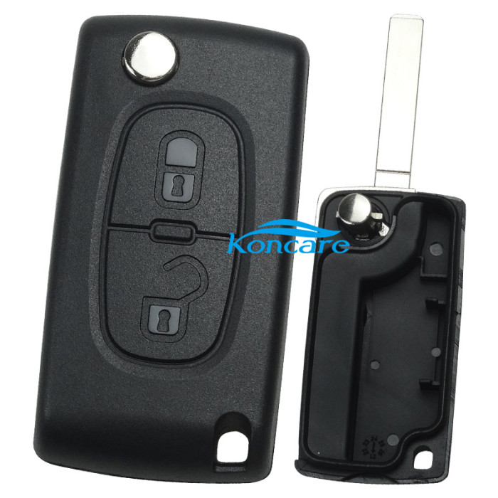 For Citroen 307 2 buttons flip key shell without battery clamp