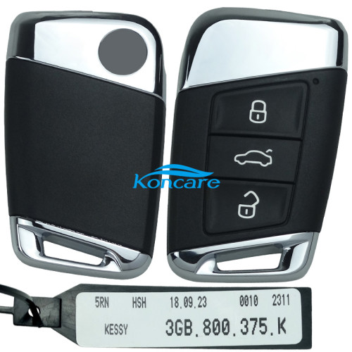 original keyless VW 3 button remote key 434mhz with Hitag PRO VAG MQB49 5C chip:NCP21S2W PN：3GB800375K :H05 SW:0600