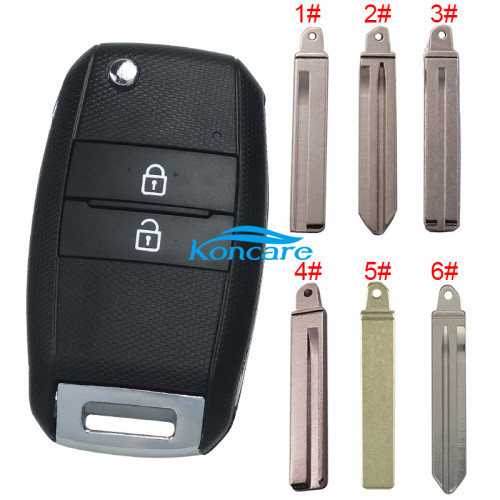 for KIA 2 button flip remote key blank please choose which key blade in your need