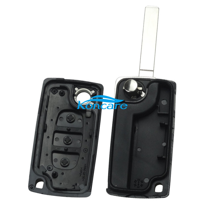 For Citroen 3B flip key shell with 307 blade trunk button without battery clamp- VA2-SH3-Trunk- no battery place