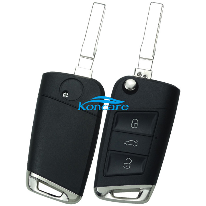 For VW 3button flip remote key shell