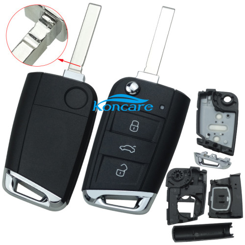 3 button flip remote key blank with HU162Tblade