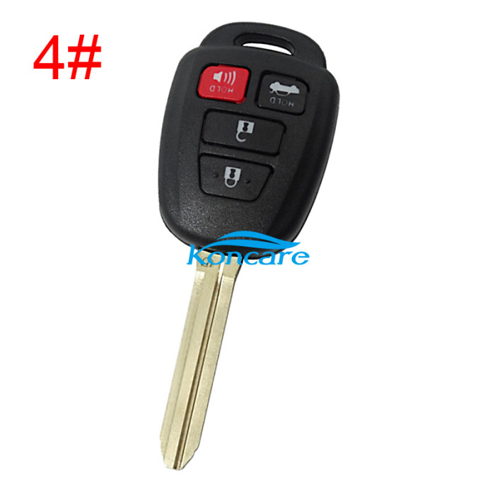 For Toyota remote key blank with badge place, pls choose the button